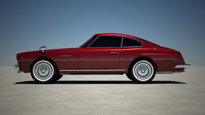 Mamushi Starlight 2000GT '57 in Red Metallic (Side Profile)