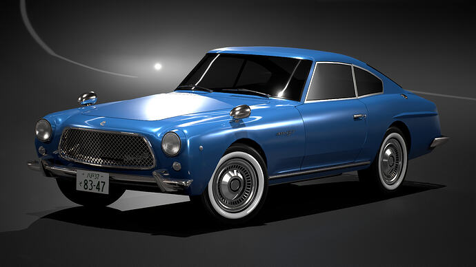 Mamushi Starlight 2000GT '57 in Blueberry Metallic (Front 3/4)