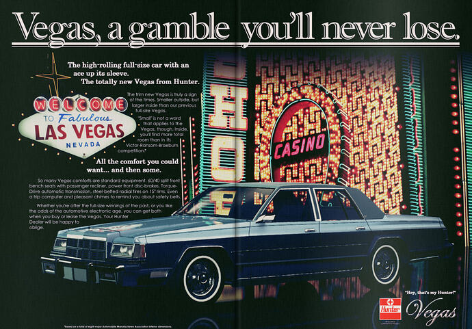 1979 Hunter Vegas Ad