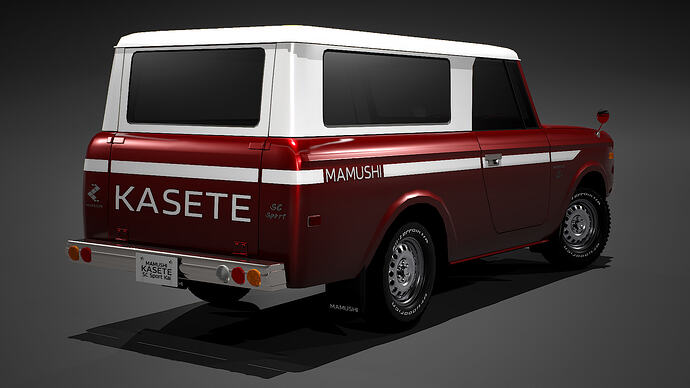 Mamushi Kasete SC Sport (100 Kai) '78 finished in Spicy Red Metallic with White roof (Rear)