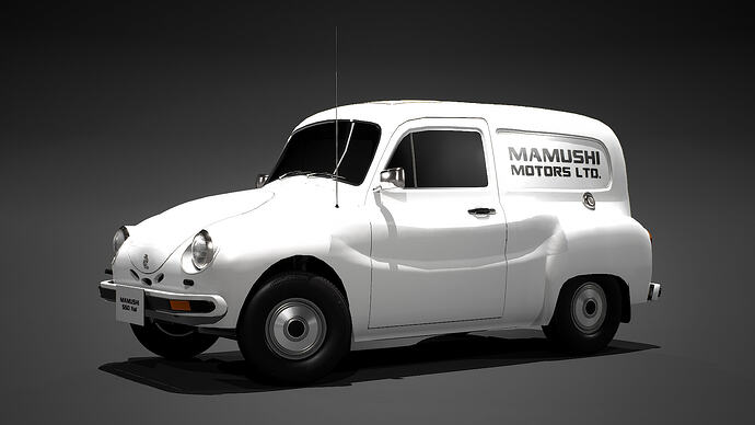Mamushi 550 Van Kai '75 finished in White with Mamushi Motors Ltd. advertising (Front)