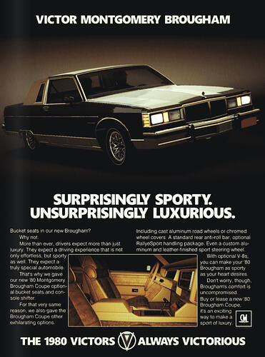 1980 Victor Montgomery Brougham Coupe Ad