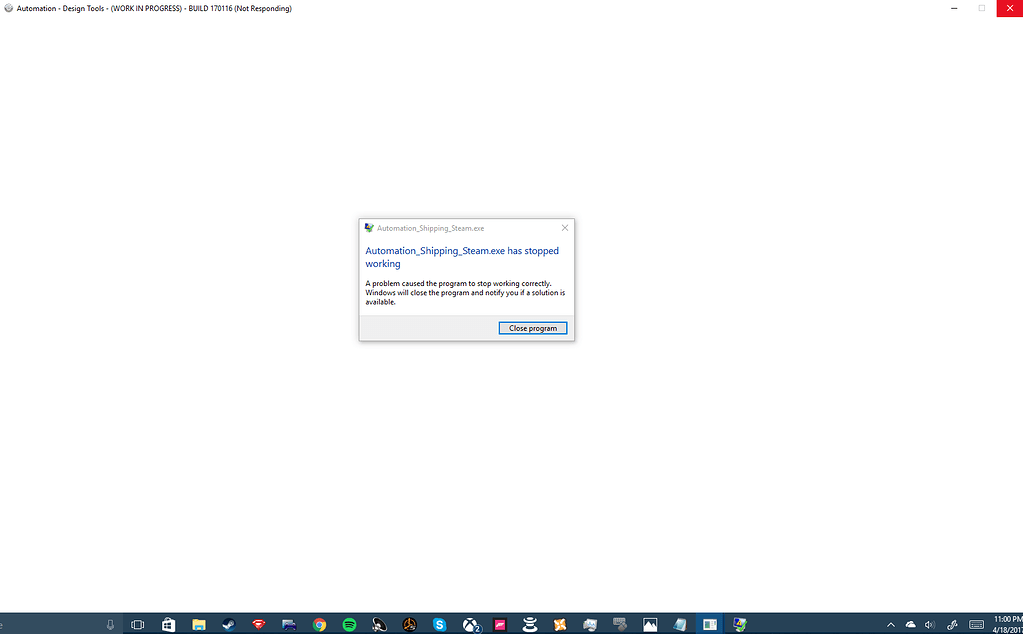 Crash at launcher Support Automation