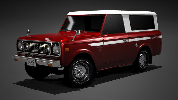 Mamushi Kasete SC Sport (100 Kai) '78 finished in Spicy Red Metallic with White roof (Front)