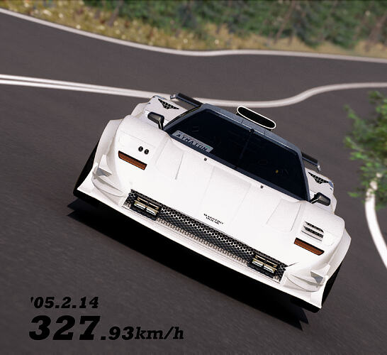 Top Speed in kmh, just around 203mph.