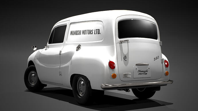 Mamushi 360 Van '62 facelift in White with Mamushi Motors decals (Rear)