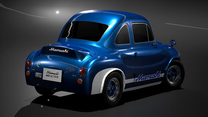 Mamushi 400 SC TCR '68 in Spicy Blue Met. with White decal package (Rear)