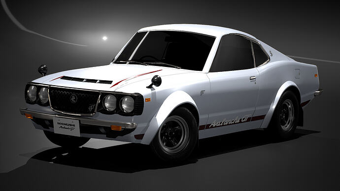 Mamushi Avalanche GT '68 finished in Frozen White Met. with Spicy Red Met. decal package (Front)