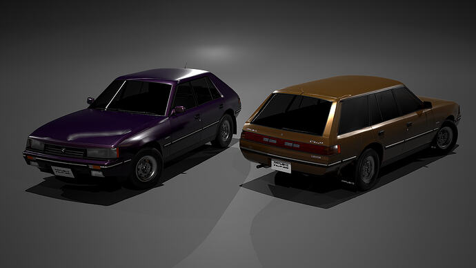 Mamushi Stellar 1500H & 1500E '85 finished in Galaxy Purple Metallic & Olympic Gold Metallic individually