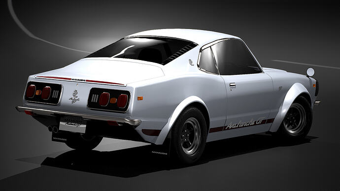 Mamushi Avalanche GT '68 finished in Frozen White Met. with Spicy Red Met. decal package (Rear)