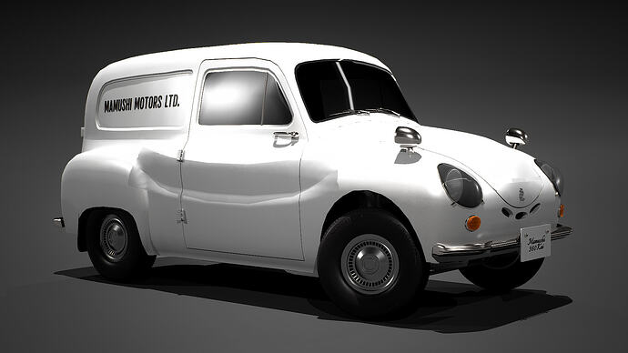 Mamushi 360 Van '62 facelift in White with Mamushi Motors decals (Front)