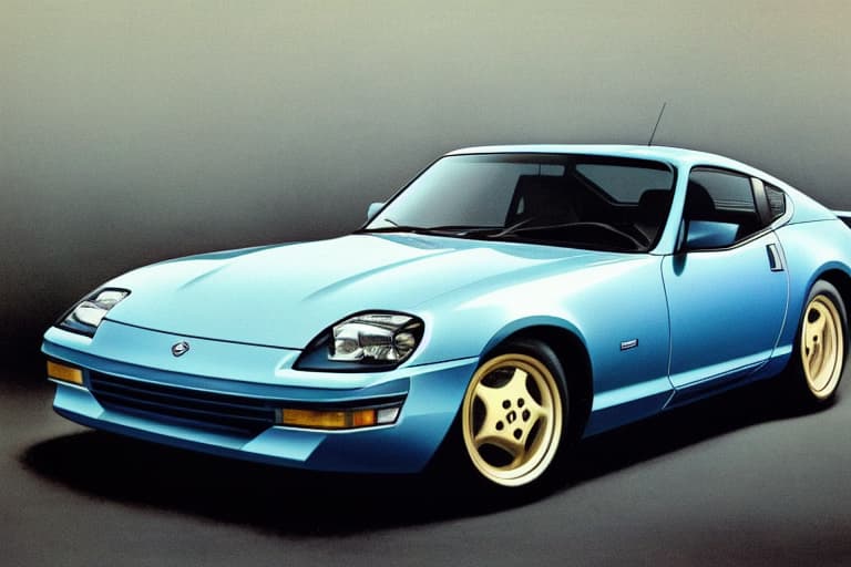 1995-wide-shot-nissan-240z-car-1990s-retro-styling-illustration-by-norman-rockwell-vintage-poster-